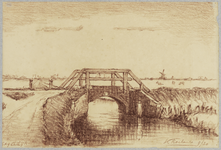 30129 Gezicht op een bruggetje over een sloot bij de Gageldijk te Utrecht.